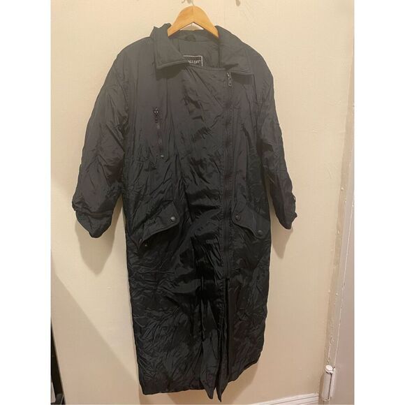 Vintage 90s Y2K Gallery long black overcoat puffer women’s winter coat size medi - Picture 9 of 15
